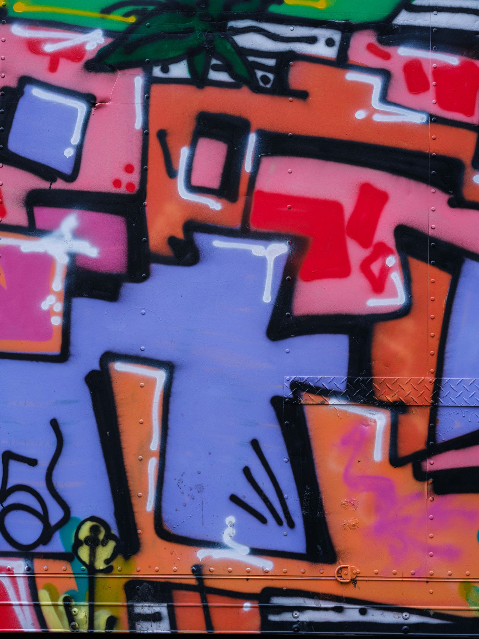Colourful urban graffiti wall art